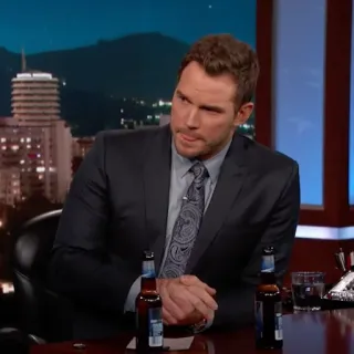 🐁 Chris Pratt, aktor, acara bincang-bincang, jas, dasi telegram sticker