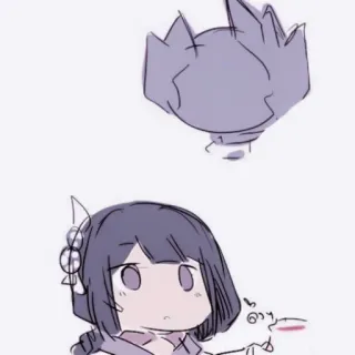 🫐 ฮรึก chibi, mignon, dessin animé, dessin, personnage whatsapp sticker