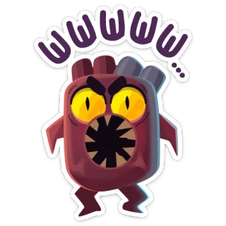 👹 UUUUUU... monster, cartoon, creatuur, boos, uitdrukking, sticker whatsapp sticker