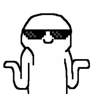 😎 Dibujo animado, Personaje, Gafas, Meme, Humor, Genial, Divertido telegram sticker