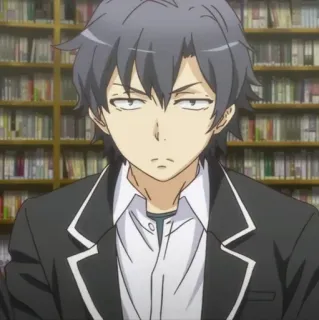 😒 Hachiman Hikigaya My Teen Romantic Comedy SNAFU Anime, Personaggio, Hachiman Hikigaya, Oregairu, Adolescente, Commedia Romantica telegram sticker