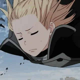 🔥 anime, blonde hair, falling, character telegram sticker