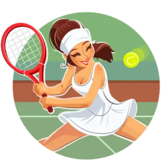 🏸 Tênis, Mulher, Esporte, Atleta, Bola, Raquete telegram sticker