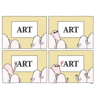 🙂 ART FART アート, おなら, 漫画, 面白い, ユーモア telegram sticker
