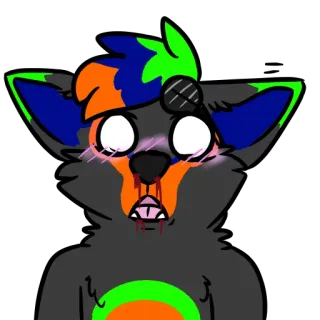😍 cartoon, animal, blood, gore, monster, furry, bleeding whatsapp sticker