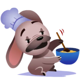 🍞 cachorro, chef, cozinhar, comida, desenho animado, fofo telegram sticker