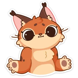 🤷‍♂️ Luchs, Katze, süß, Tier, Aufkleber, Säugetier, Cartoon whatsapp sticker