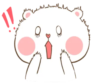 🐽 desenho animado, urso, surpreso, fofo, emoji, exclamação telegram sticker