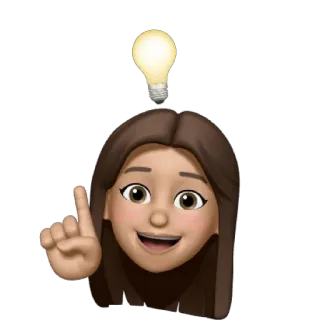 ❤️ lâmpada, ideia, emoji, mulher, pensando, inspiração whatsapp sticker