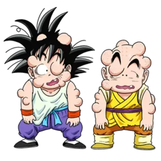 😀 dragon ball, goku, krillin, anime, cartoon telegram sticker