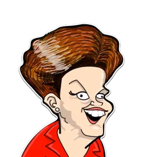 💩 Dilma Rousseff 지우마 호세프, 전 대통령, 캐리커처, 브라질, 정치 telegram sticker