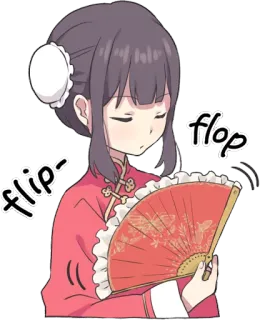 😏 flip-flop Fille anime, Fan, Mignon, Kawaii whatsapp sticker