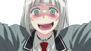 😍 Anime, Mädchen, aufgeregt, fröhlich, Cartoon whatsapp sticker