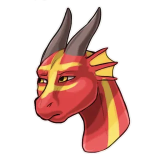 😒 Drache, Fantasy, Kreatur, Rot, Gelb, Tier whatsapp sticker