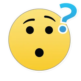 ❓ Signo de interrogación, Emoji, Confundido, Cara amarilla, Pensando, Duda telegram sticker