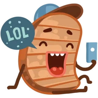 😄 LOL cartoon, lol, funny, comic, laughing, emoji telegram sticker