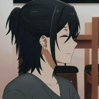 ❤ Anime, Horimiya, Izumi, Miyamura, lächelnd telegram sticker