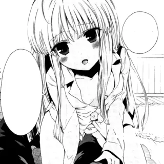 ❓ Anime, Manga, Meisje, Illustratie, Kawaii, Schattig, Personage telegram sticker