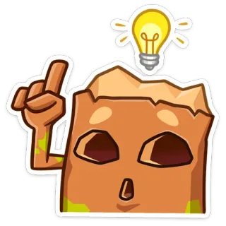 💡 ideia, lâmpada, pensamento, inspiração, inovação, desenho animado, mascote telegram sticker