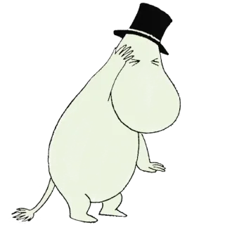 ✉️ Moominpappa Moomins moomin, cartoon, character, moominpappa, top hat telegram sticker