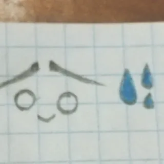 😅 llorando, triste, emociones, lágrimas, dibujos animados, dibujo telegram sticker