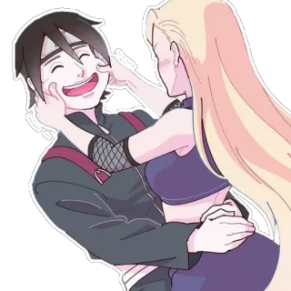 😄 Sai Naruto Anime, Casal, Romance, Amizade telegram sticker