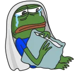 😭 Pepe the Frog pepe, frosch, traurig, meme, internet meme, weinend, kissen whatsapp sticker