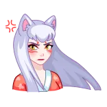 😤 애니메이션 소녀, 카와이, 만화, 고양이 귀, 귀여운, 스티커, 만화 telegram sticker