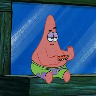 🌟 Patrick Star SpongeBob SquarePants Patrick Stella, Spongebob, cartone animato, animato, triste, finestra, cibo telegram sticker