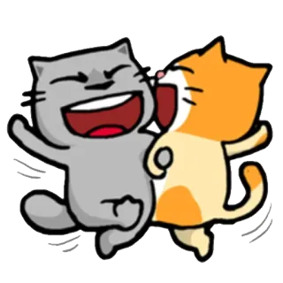 🤝 Katze, Emoticon, Cartoon, Freundschaft, Lustig, Verspielt telegram sticker