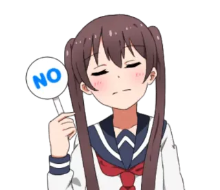 ❌ NO Anime, Chica, No, Negación, Señal telegram sticker