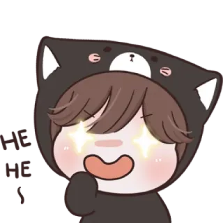 😼 süß, fröhlich, kawaii, glitzernd, Cartoon, Bär, Emoji, Illustration telegram sticker