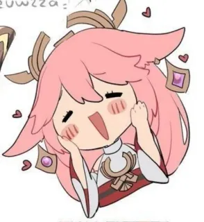 🌟 Yae Miko Genshin Impact Anime, Jeu vidéo, Chibi, Mignon, Genshin Impact, Yae Miko whatsapp sticker