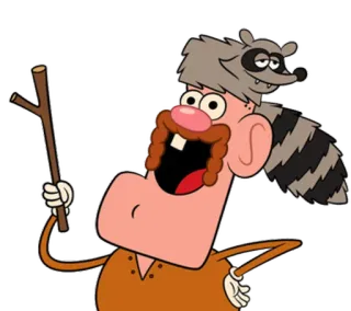 🐻 Uncle Grandpa cartoon, funny, character, happy, racoon, uncle grandpa telegram sticker