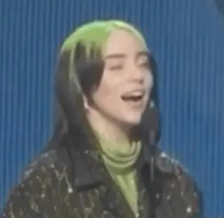 🤦‍♀ Billie Eilish นักร้อง, เพลง, ป๊อปสตาร์, ผมสีเขียว telegram sticker