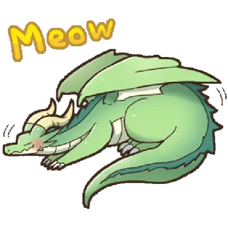 🐱 Meow dragon, animal, fantaisie, mignon, miaou, dormir telegram sticker