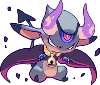 😠 cartoon, demon, creature, horns, purple, fantasy telegram sticker