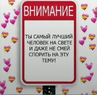 🌟 ВНИМАНИЕ
ТЫ САМЫЙ ЛУЧШИЙ
ЧЕЛОВЕК НА СВЕТЕ
И ДАЖЕ НЕ СМЕЙ
СПОРИТЬ НА ЭТУ
ТЕМУ! telegram sticker