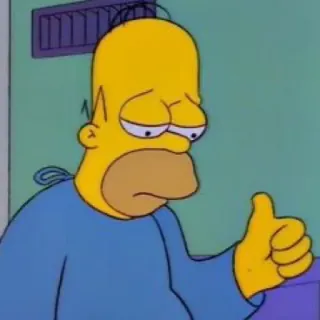 👍 Homer Simpson The Simpsons Homer Simpson, The Simpsons, cartoon, character, thumbs up, sad telegram sticker