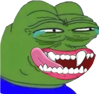 😂 Pepe the Frog pepe, 青蛙, 表情包, 哭 telegram sticker