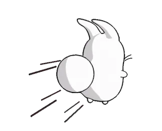 🏃 ウサギ, 動物, 白, かわいい, マンガ, スピード telegram sticker