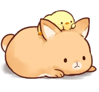 😐 bunny, rabbit, chick, animal, cute, kawaii telegram sticker
