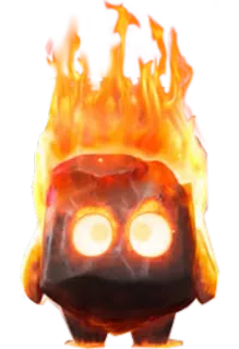 🔥 fire, monster, cartoon, cute, flame telegram sticker