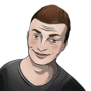 ☺️ портрет, мужчина, иллюстрация, стикер telegram sticker