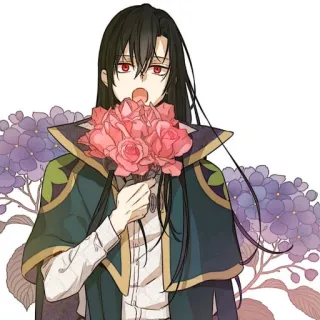 🐈‍⬛️ アニメ, バラ, 花, キャラクター, マンガ, エモい telegram sticker