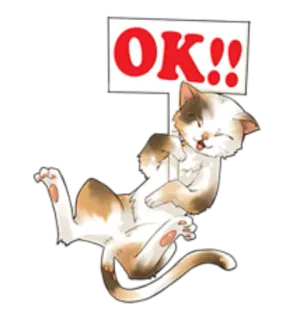 😸 OK!! 猫, OK, 動物, サイン telegram sticker