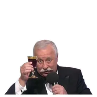 🤙 toast, man, wine, microphone, tuxedo, mustache telegram sticker