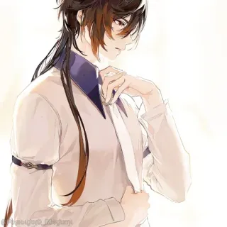💠 Zhongli Genshin Impact anime, male, genshin impact, zhongli, character, video game, long hair whatsapp sticker