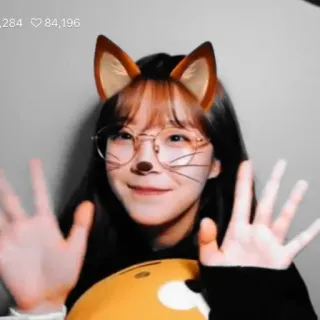 🐝 wanita, telinga, kacamata, filter, imut, selfie telegram sticker