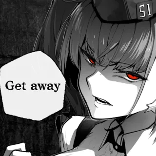 😠 Get away Anime, Chica, Ira, Odio, Ojos rojos telegram sticker
